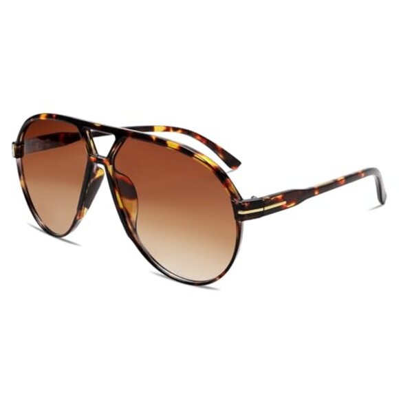 Retro Aviator Sunglasses Oversized Classic Vintage Trendy Square Frames main image 7